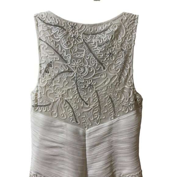 NWT Sue Wong Formal wedding Crystal Beaded White Ivory Knee Length Dress‎ Size 6 - Picture 6 of 16